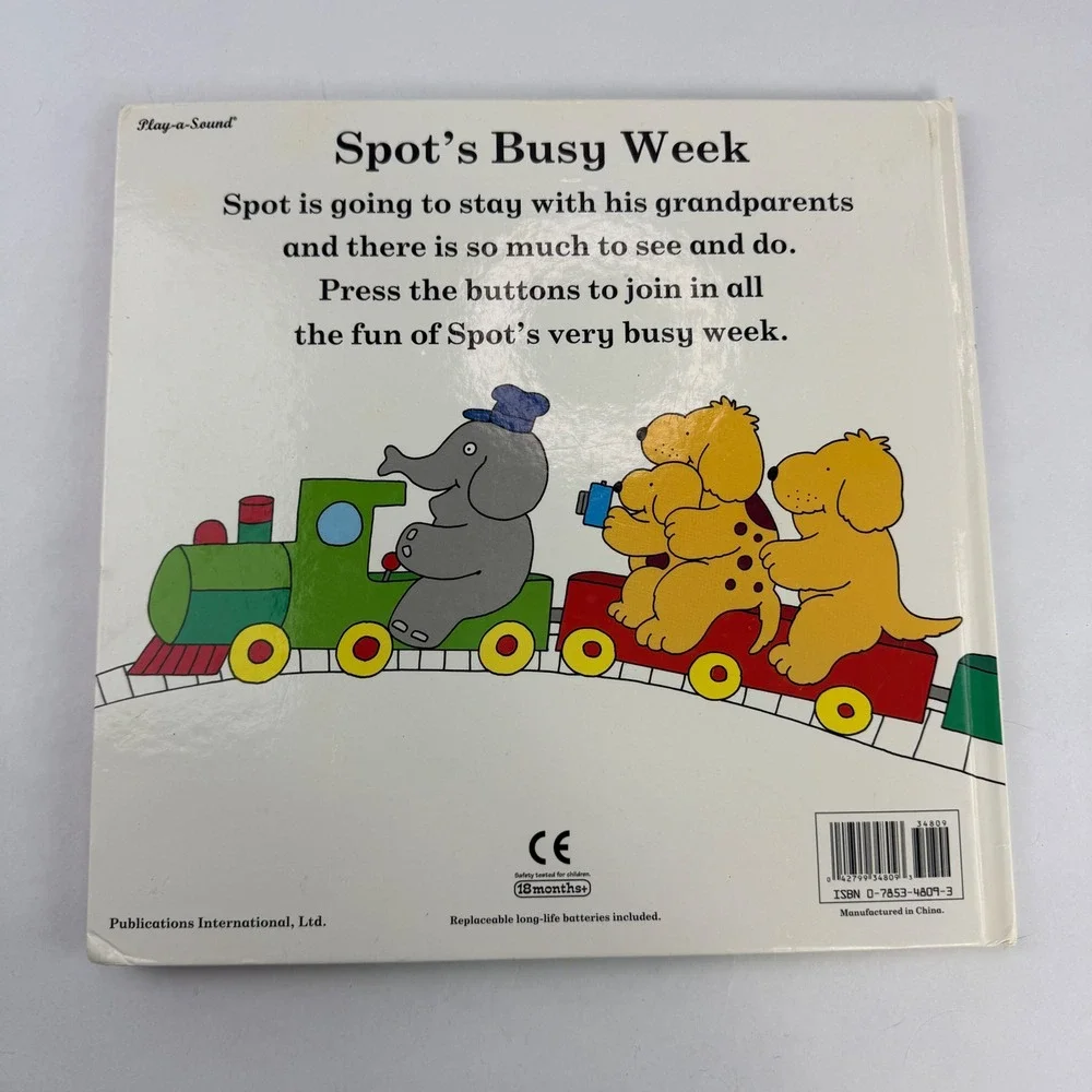 Spots Busy Week Eric Hill Play-a-Sound Hardcover Book 18 Sound Buttons 2001 DNW